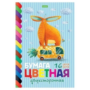 Бумага цветная двухсторонняя А4 16листов/16цветов