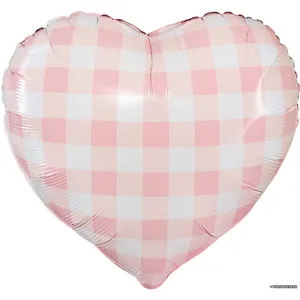 Шар (18''/46 см) Сердце, Клетка Виши, Розовый