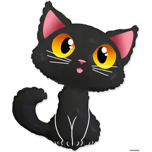 Шар (36''/91 см) Фигура, Котенок, Черный