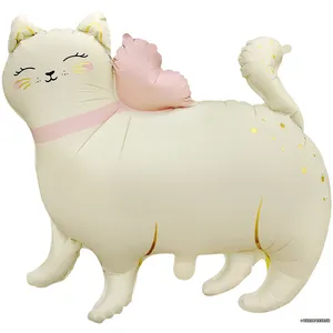 Шар (27''/69 см) Фигура, Кошечка с бантом, Сатин