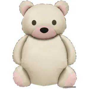 Шар (35''/89 см) Фигура, Мишка, Кремовый, Сатин