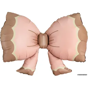 Шар (37''/94 см) Фигура, Бант, Розовый, Сатин