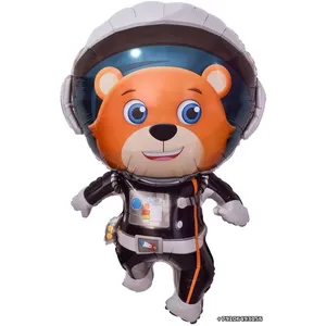 Шар (35''/89 см) Фигура, Медвежонок Космонавт